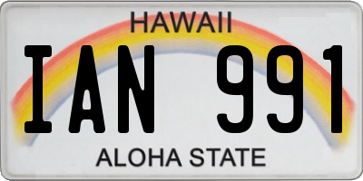 HI license plate IAN991