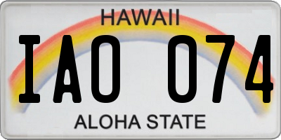 HI license plate IAO074