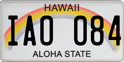 HI license plate IAO084
