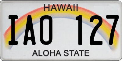 HI license plate IAO127