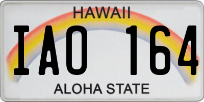HI license plate IAO164