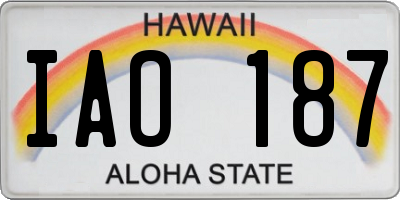 HI license plate IAO187