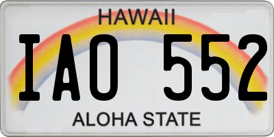 HI license plate IAO552