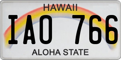 HI license plate IAO766