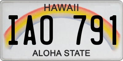 HI license plate IAO791