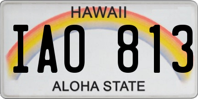 HI license plate IAO813