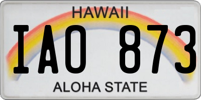 HI license plate IAO873