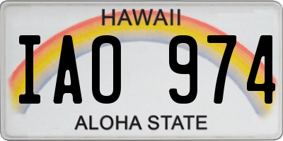 HI license plate IAO974