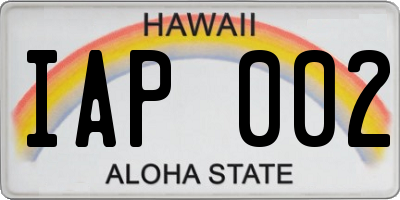 HI license plate IAP002