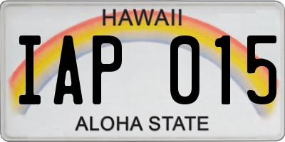 HI license plate IAP015