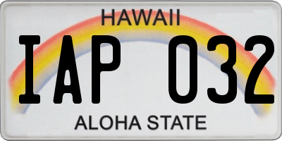 HI license plate IAP032
