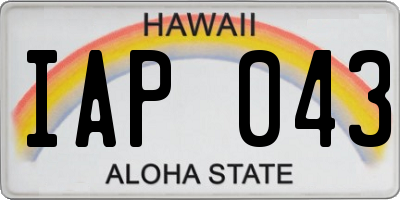 HI license plate IAP043