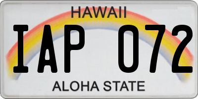 HI license plate IAP072