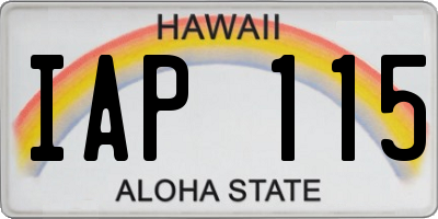 HI license plate IAP115