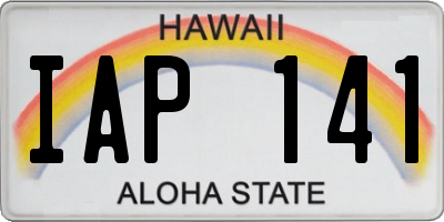 HI license plate IAP141