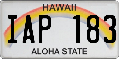 HI license plate IAP183