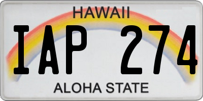 HI license plate IAP274