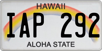 HI license plate IAP292