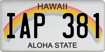 HI license plate IAP381