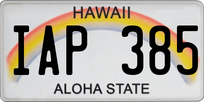 HI license plate IAP385