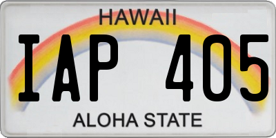HI license plate IAP405