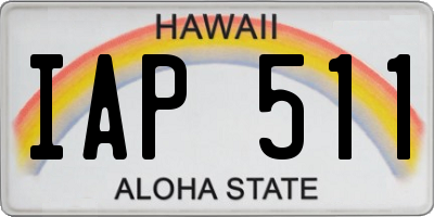 HI license plate IAP511