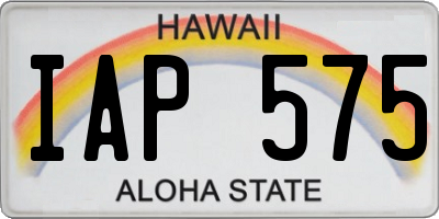 HI license plate IAP575