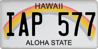 HI license plate IAP577