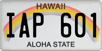 HI license plate IAP601