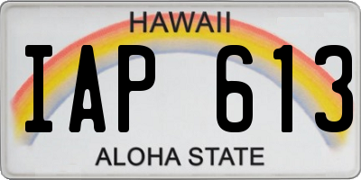 HI license plate IAP613