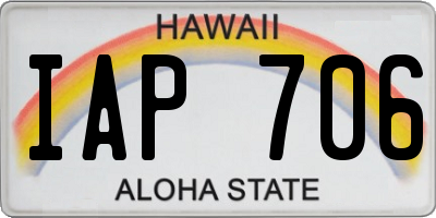 HI license plate IAP706