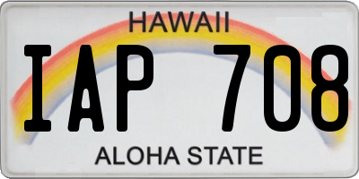 HI license plate IAP708