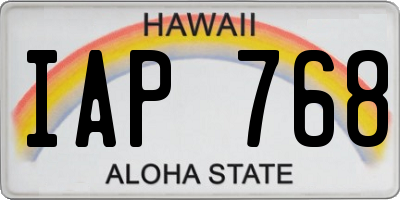 HI license plate IAP768