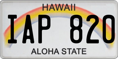 HI license plate IAP820