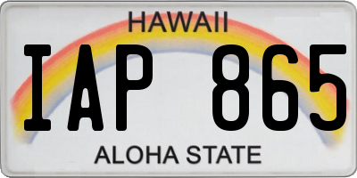 HI license plate IAP865