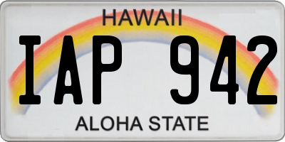 HI license plate IAP942