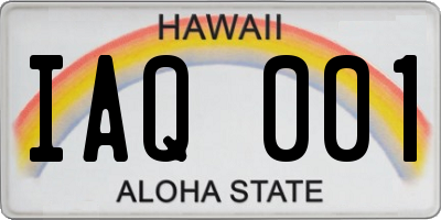HI license plate IAQ001