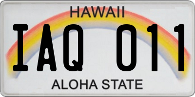 HI license plate IAQ011