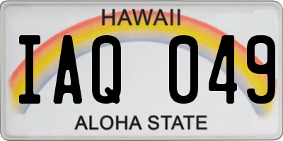 HI license plate IAQ049