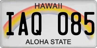 HI license plate IAQ085