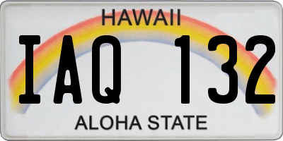 HI license plate IAQ132