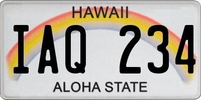HI license plate IAQ234