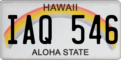 HI license plate IAQ546