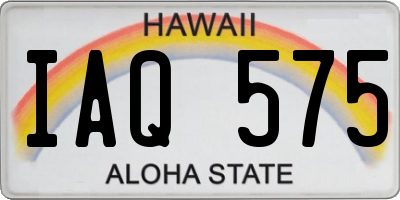 HI license plate IAQ575