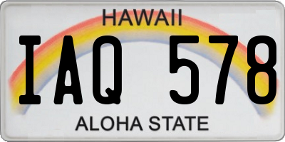 HI license plate IAQ578