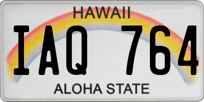 HI license plate IAQ764