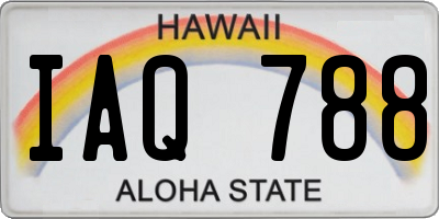 HI license plate IAQ788
