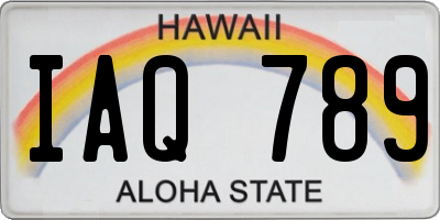 HI license plate IAQ789