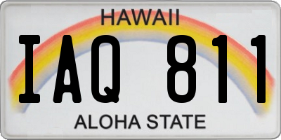 HI license plate IAQ811