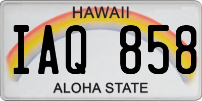 HI license plate IAQ858